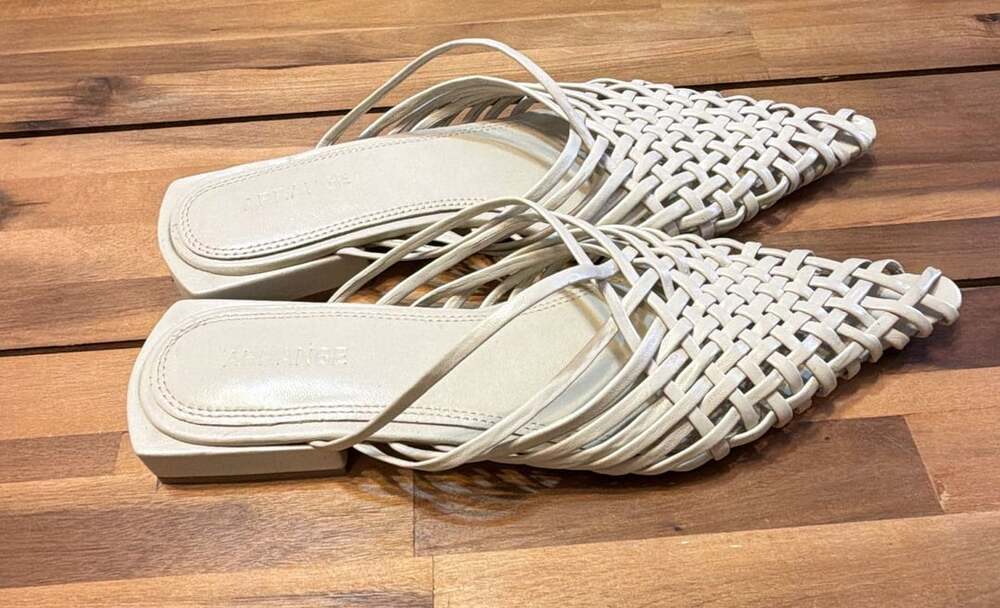 Arrange Woven Flat Mules Off White Shoes